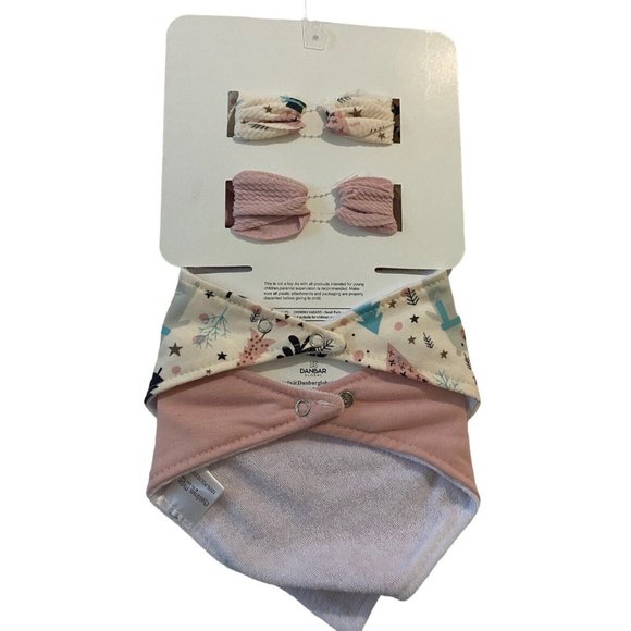 Danbar Global Christmas Bears- 2 Hair Bows & 2 Bibs- NEW - Picture 4 of 4